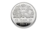 2017 Great Britain 10 Pound 5-oz Silver 70th Wedding Anniversary Proof