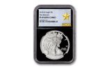 2018-W $1 Dollar 1-oz Silver Eagle NGC PF69UCAM First Releases Gold Star Label - Black
