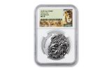 2018 Chad 5000 France 1-oz Silver African Lion NGC MS70 First Releases