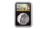 2018 Chad 5000 Franc 1-oz Silver African Lion NGC PF70UCAM First Releases Lion Label - Black