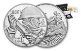 2018-P 1 Dollar Silver World War I Centennial Proof and Coast Guard 2pc Set