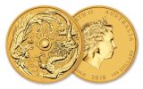 2018 Australia 100 Dollar 1-oz Gold Dragon & Phoenix BU