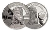 2017 Palau $10 2-oz Silver Chinese Guardian Lion High Relief NGC PF70 - 2 Piece Set