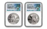 2017 Palau $10 2-oz Silver Chinese Guardian Lion High Relief NGC PF70 - 2 Piece Set