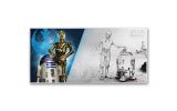 2018 Niue 1 Dollar 5 Gram Silver Foil Star Wars R2-D2 and C-3PO PMG 70 Colorized Proof-Like Note