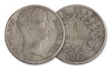 1799-1814 France 5 Francs Silver Napoleon F-VF