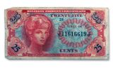 1965-1968 Vietnam Series 25-Cents 641 MPC Currency Note Circulated