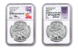 2018-W 1 Dollar 1-oz Burnished Silver Eagle NGC MS70 Early Releases –Mercanti-Jones 2pc Set