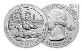 2018-P Voyageurs National Park 5-oz Silver America the Beautiful Specimen PCGS SP70 FS Flag Label Mercanti Signed