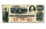 2-Piece 1859-1862 $1-$2 South Carolina Civil War Paper Currency Set VG-VF