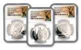 2018 Royal Hawaiian Mint 1-oz Silver 3-Piece Set NGC Gem Proof Kingdom of Hawaii 125th Anniversary