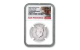 2018-S Kennedy Half Dollar Reverse Proof NGC PF70 First Day of Issue - Cable Car Label