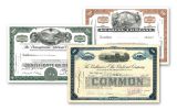 1940s-1970s Railroad Monopoly Stock Certificates 3-Piece Set