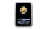 2019-W Apollo 11 50th Anniversary $5 Gold NGC MS70 First Releases - Black Core, Astronaut Footprint Label