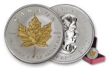 2019 Canada $20 1-oz Silver Maple Leaf Incuse Gilt Reverse Proof