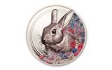2019 Mongolia 1-oz Silver Woodland Spirits Rabbit High Relief Colorized Proof-Like
