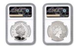 2019 Great Britain £2 1-oz Silver Britannia Proof & Reverse Proof 2-Piece Set NGC PF69UC First Releases