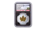 2019 Canada $20 1-oz Silver Gilt Double Incuse Maple Leaf Reverse Proof NGC PF70UC First Releases w/Black Core & Canada Label