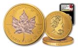 2019 Canada $200 1-oz Gold Maple Leaf Incuse Reverse Proof Rose Gold Plated NGC PF70UC First Day of Issue - Black Core, 40th Anniversary GML Label