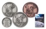 1969–2019 Apollo 11 Robbins Medal Commemorative 3-pc Set Antiqued