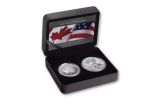 2019 United States & Canada 1-oz Silver Eagle & Maple Leaf Pride of Two Nations 2-Coin Royal Canadian Mint Set