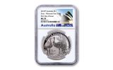 2019 Australia $1 1-oz Silver Emu "Mirrored Tree Trunk Variety" NGC MS70 First Day of Issue - Opera House Label
