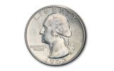 1943-P Silver Washington Quarters 5-Coin Roll BU