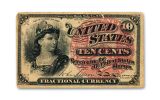 1869–1875 10 Cents Fractional Note Fine Fourth Issue