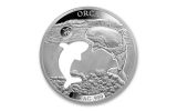2020 Barbados $5 1-oz Silver Shapes of America Orca High Relief Proof-Like