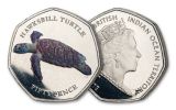 2019 BIOT 50-Pence 8-gm CuNi Hawksbill Turtle Colorized Proof