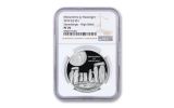 2019 Fiji $1 1-oz Silver Monuments by Moonlight Stonehenge Ultra High Relief Proof NGC PF70