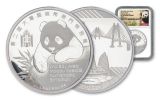 2019 China 2-oz Silver Macau Numismatic Society Expo Show Panda PF70UC First Day of Issue