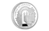 2020 Great Britain £5 56.56-GM Silver Tower of London The White Tower Piedfort Proof