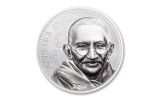 22020 Mongolia 1-oz Silver Gandhi High Relief Colorized Proof