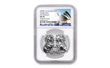 2020 Australia $1 1-oz Silver Double Pixiu Forbidden City Imperial Lion NGC MS69 First Releases