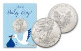 2021 $1 1-oz American Silver Eagle BU Baby Boy Card