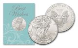2021 $1 1-oz American Silver Eagle BU Best Wishes Card