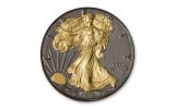 2021 $1 1-oz Silver Eagle BU w/Black Ruthenium & 24-Karat Gold