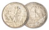 1925-P Stone Mountain Silver Half Dollar w/FS-101 2-pc Set PCGS MS64/MS64