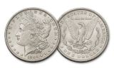 1883–1884-O Morgan Silver Dollars BU & $5 State of Louisiana Baby Bond 3-pc Set