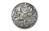 2021 WallStreetBets 1-oz Silver Round Antiqued w/Blisterpack