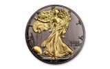 2021 $1 1-oz Type 2 Silver Eagle BU w/Black Ruthenium & 24-Karat Gold
