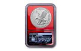 2021-W $1 1-OZ BURNISHED SILVER EAGLE T2 NGC MS70 First Day of Issue Exclusive Eagle Label Red Foil Core