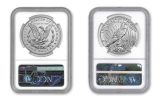 2pc 2021 $1 Silver Morgan P & Peace NGC MS70 First Day of Issue Mercanti Signature Label