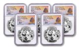 2021 China 30-gm Silver Panda NGC MS70 First Releases Struck at Shanghai Mint w/Signed Label 10-Pack