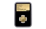 2021 $10 1/4-oz Gold American Eagle NGC MS70 First Day of Issue w/Black Core & Gold Foil Label 