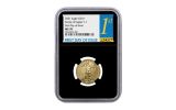 2021 $10 1/4-oz Gold American Eagle NGC MS70 First Day of Issue w/Black Core 