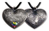 Solomon Islands $1 15-gm Silver Eternal Love Heart-Shaped Antiqued Coin