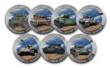 7PC COLD ENAMEL COLLECTION WWII TANKS UNC