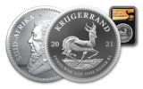 2021 1oz Silver Krugerrand NGC PF70UC - FR  BC Springbok